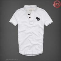 heren abercrombie and fitch henley tee korte t-shirt moose logo wit Groothandel obwyx747